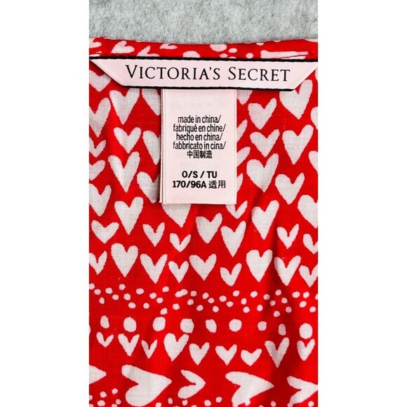 Victoria's Secret Heart Kimono Robe One Size Red White Hearts - Picture 8 of 8